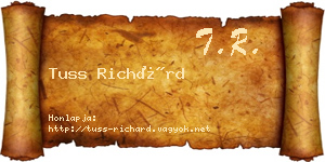 Tuss Richárd névjegykártya